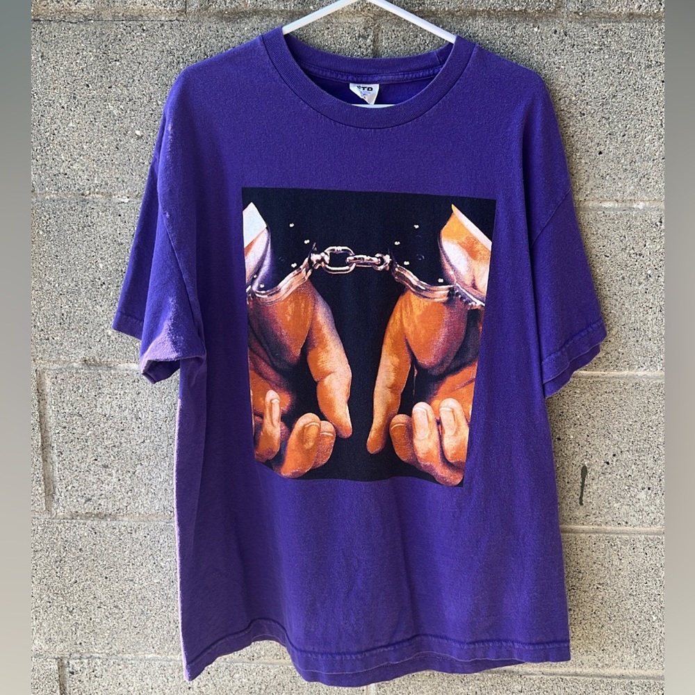 MENS LARGE FTP “I WANT MY LAYWER” PURPLE T-SHIRT